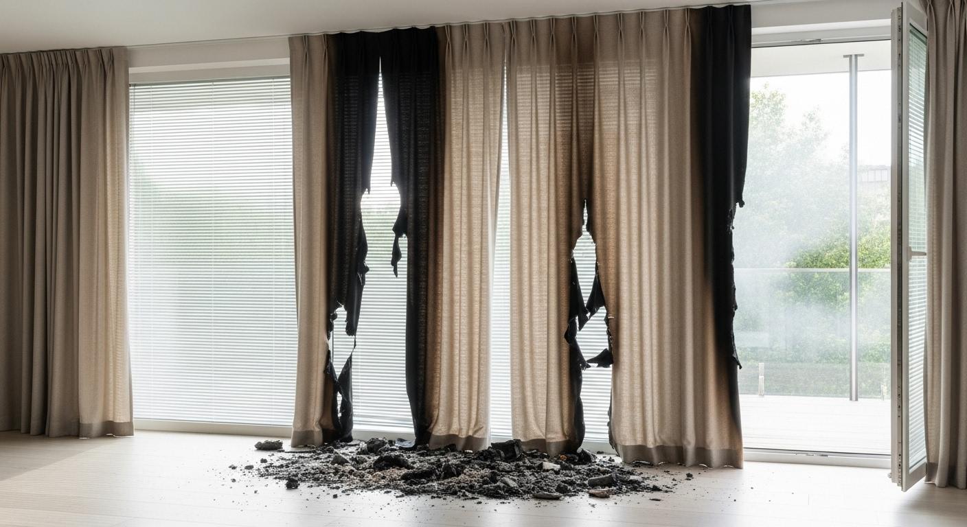 Incendie indemnisation rideaux et stores