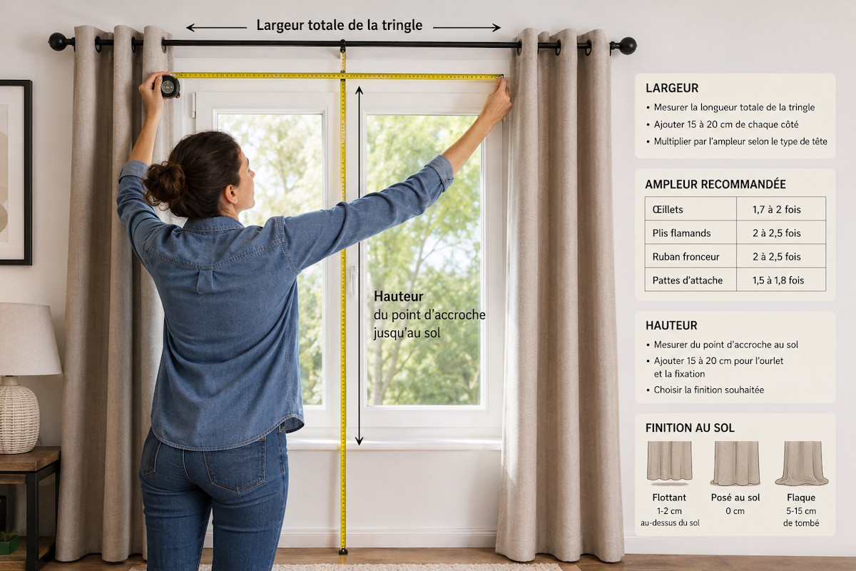 comment mesurer hauteur rideaux
